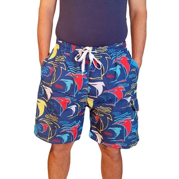 Men Cargo Swim Shorts Beach Trunks Suit Swimwear - Picture 1 of 5